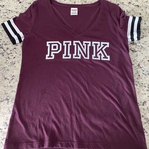 PINK v neck tee